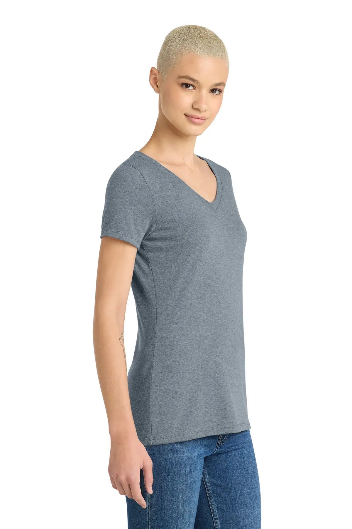 District® Women’s Perfect Tri® V-Neck Tee #DM1350L