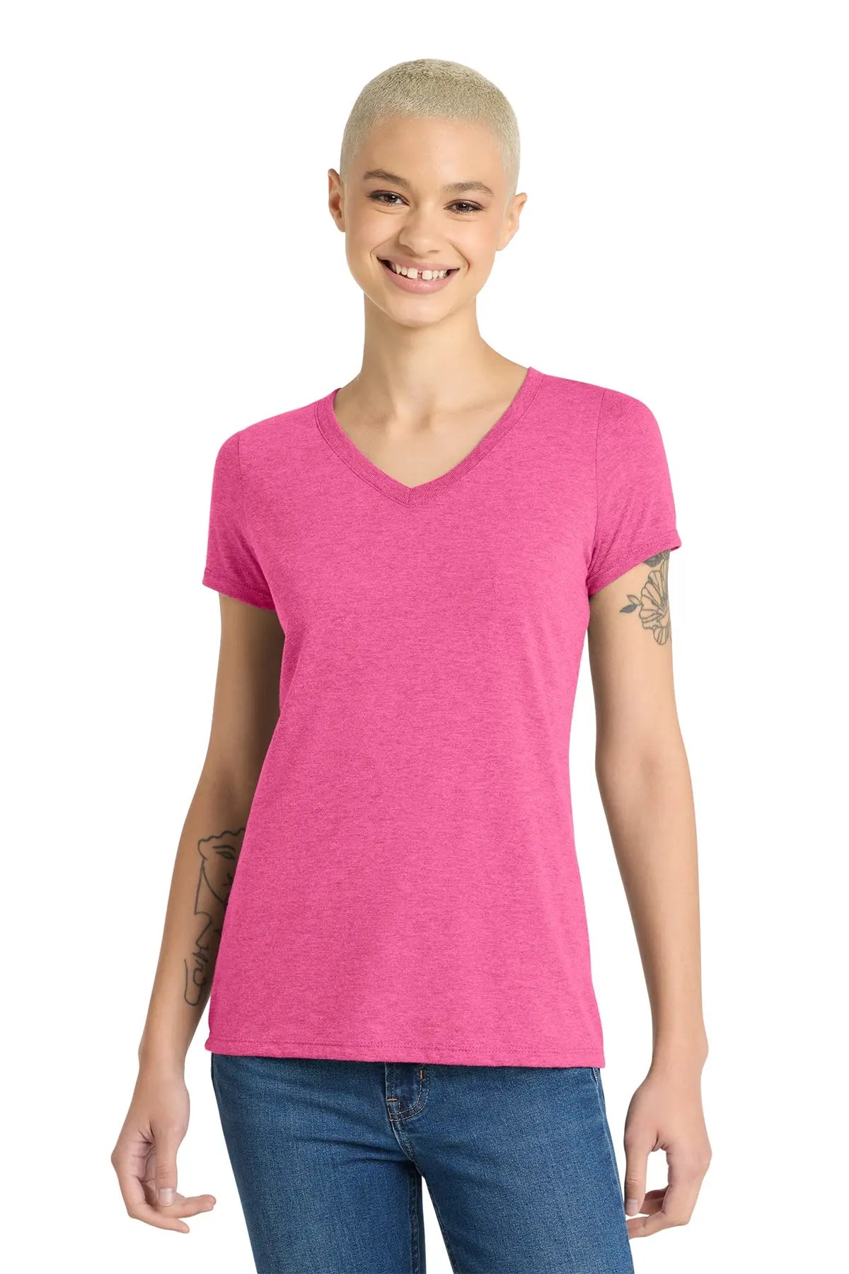 District® Women’s Perfect Tri® V-Neck Tee #DM1350L