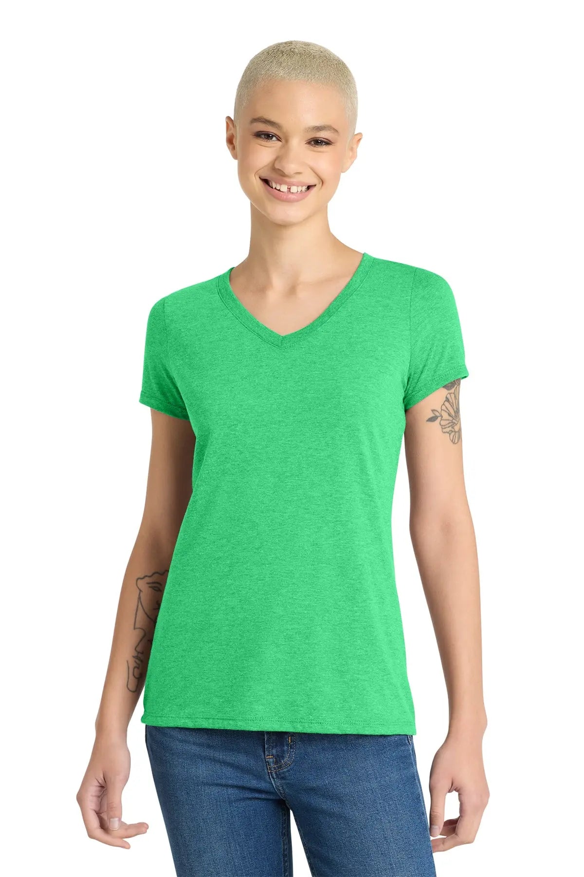 District® Women’s Perfect Tri® V-Neck Tee #DM1350L