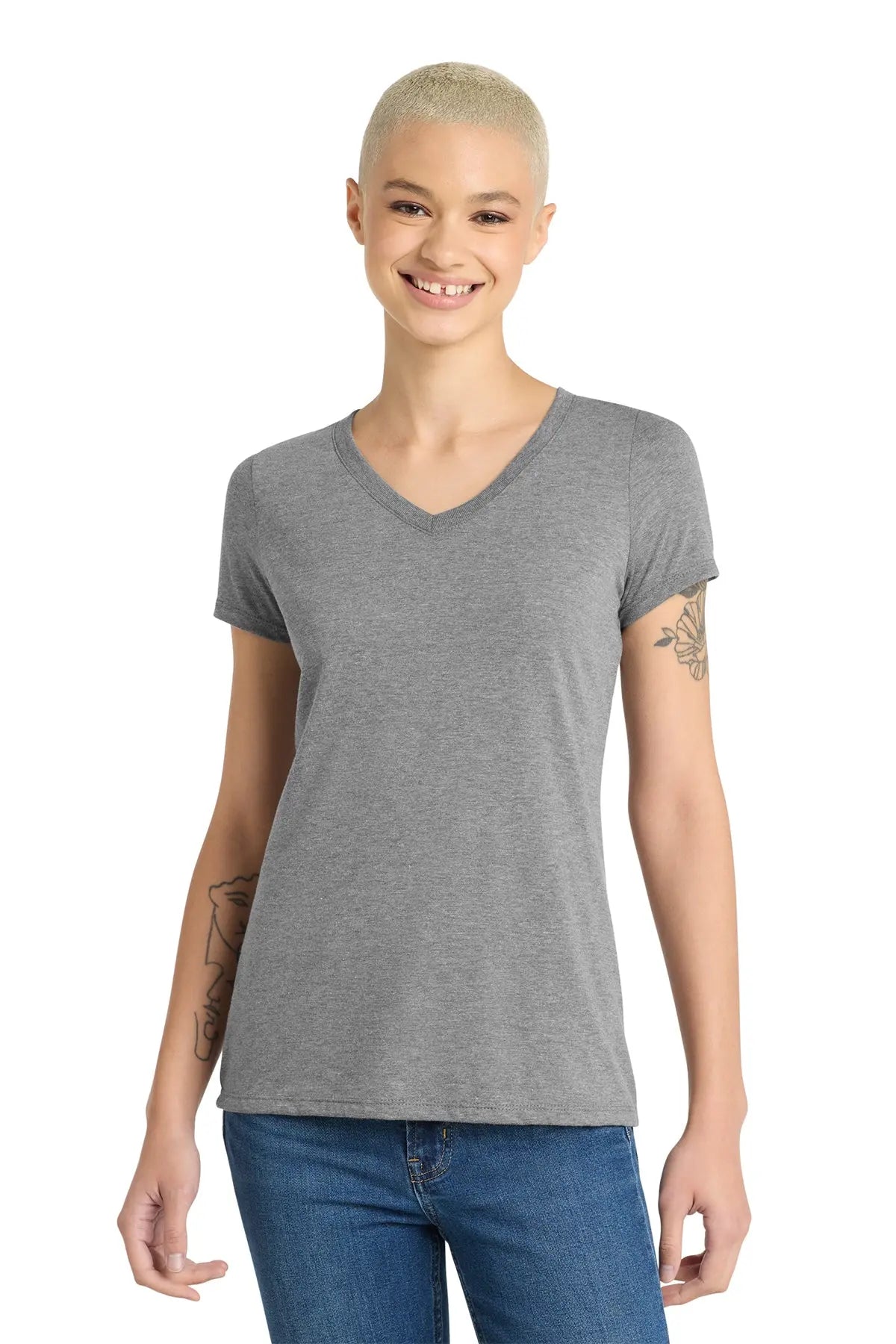 District® Women’s Perfect Tri® V-Neck Tee #DM1350L