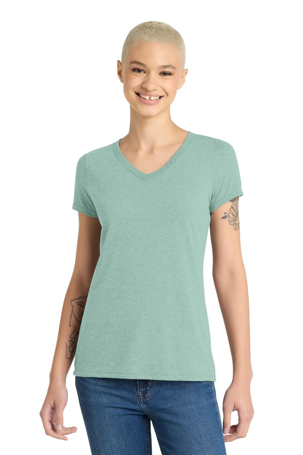 District® Women’s Perfect Tri® V-Neck Tee #DM1350L