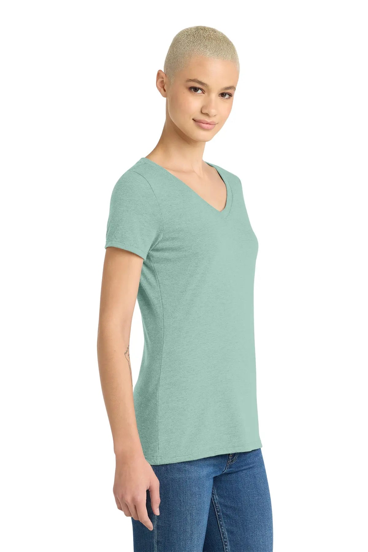 District® Women’s Perfect Tri® V-Neck Tee #DM1350L