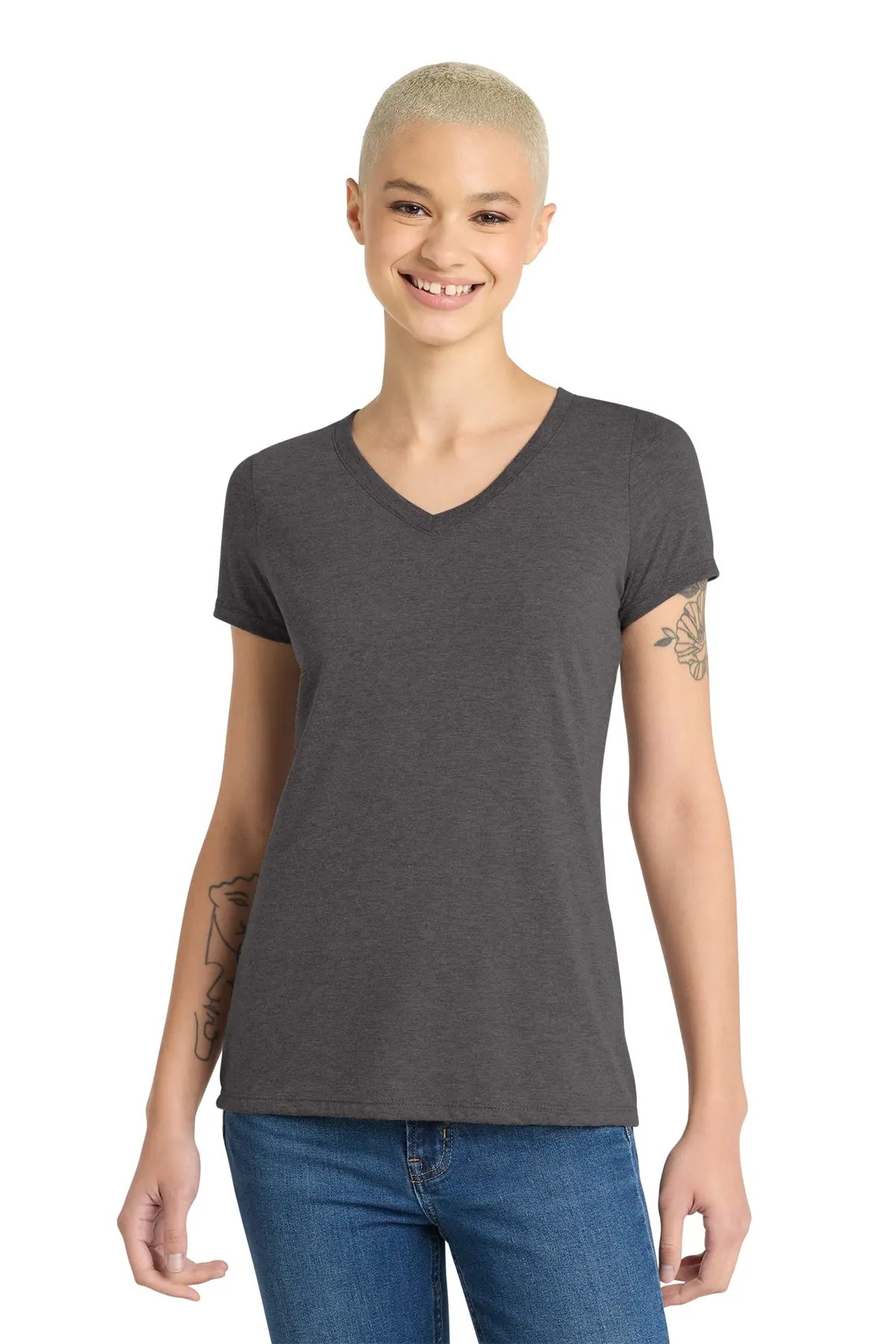 District® Women’s Perfect Tri® V-Neck Tee #DM1350L