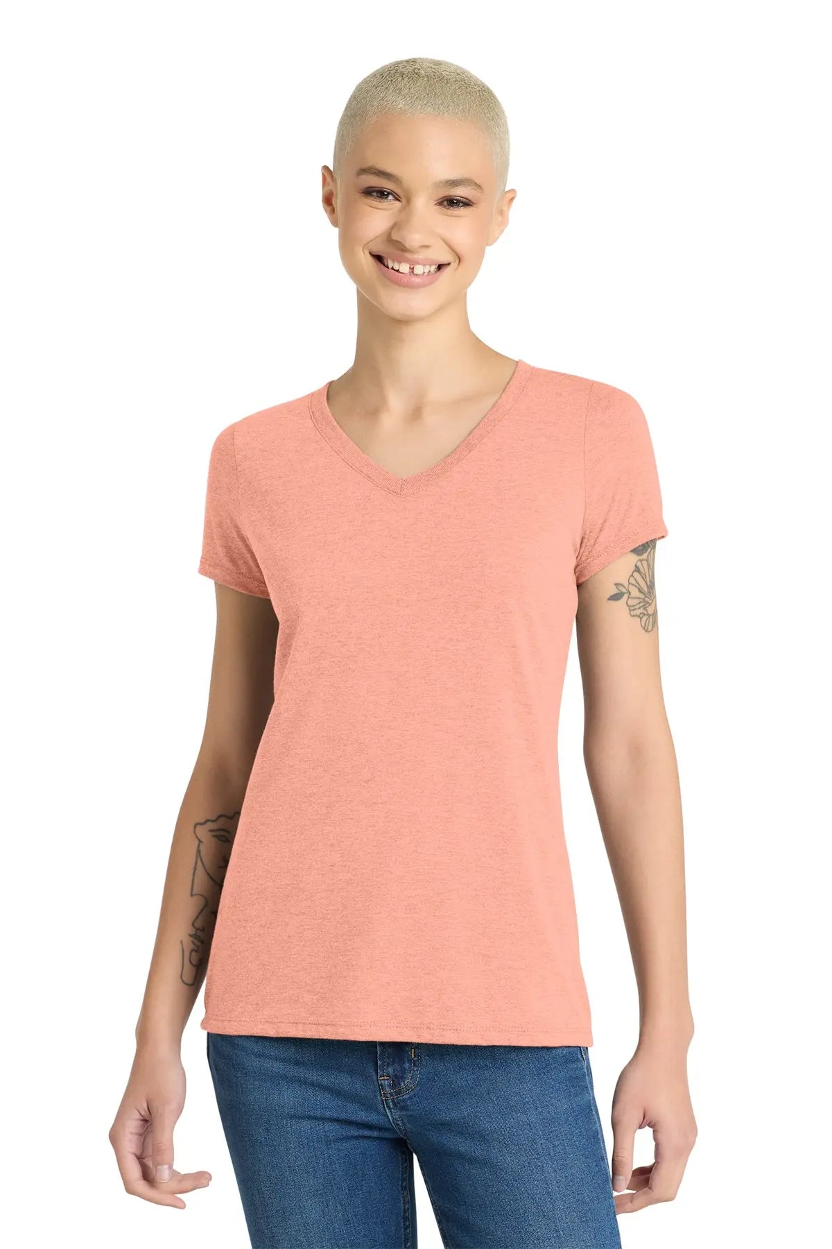 District® Women’s Perfect Tri® V-Neck Tee #DM1350L