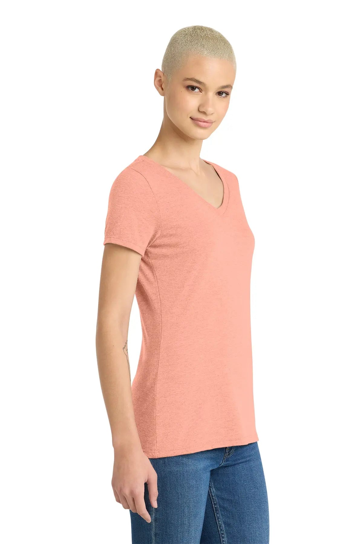 District® Women’s Perfect Tri® V-Neck Tee #DM1350L