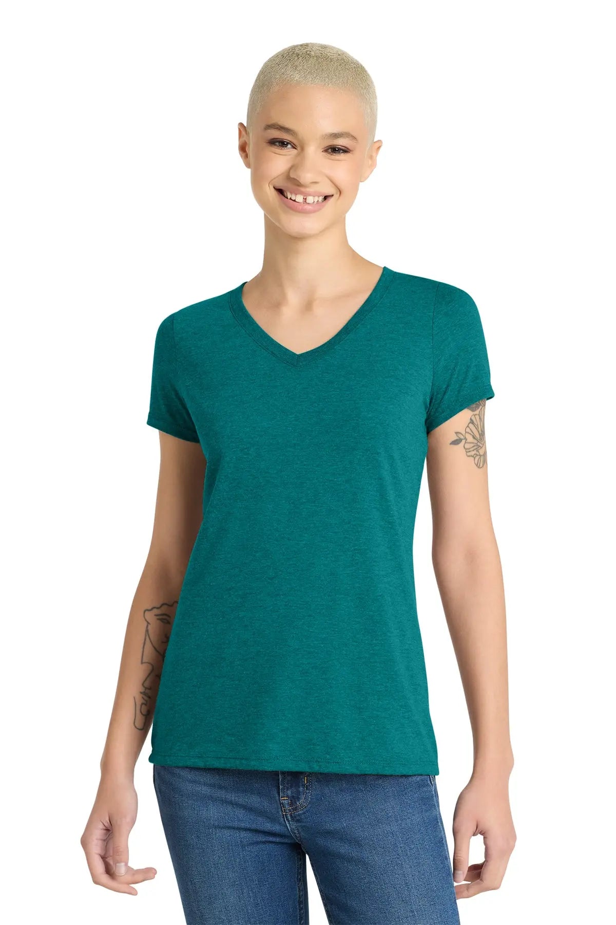 District® Women’s Perfect Tri® V-Neck Tee #DM1350L