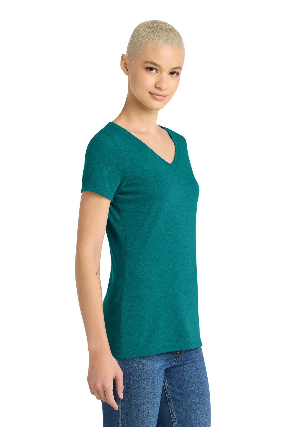 District® Women’s Perfect Tri® V-Neck Tee #DM1350L