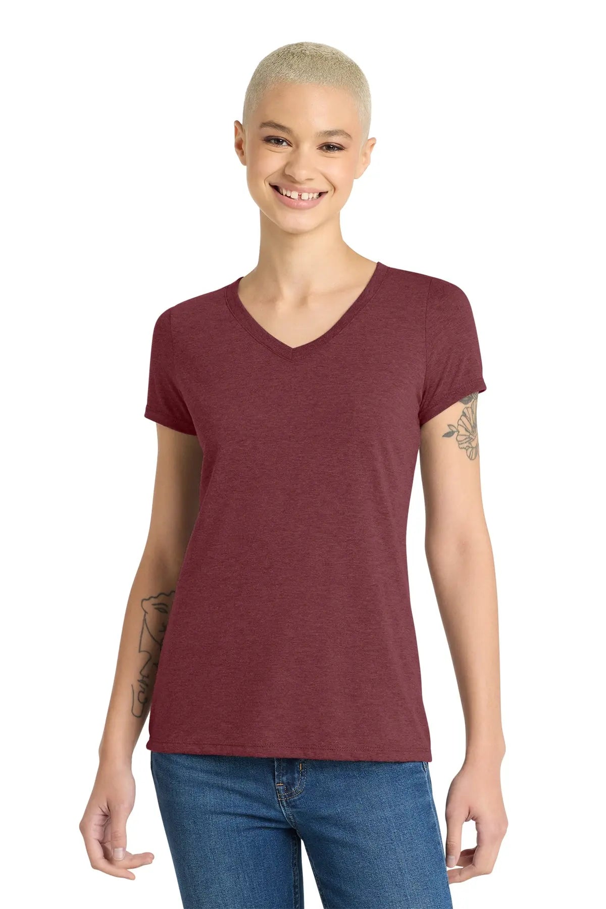 District® Women’s Perfect Tri® V-Neck Tee #DM1350L