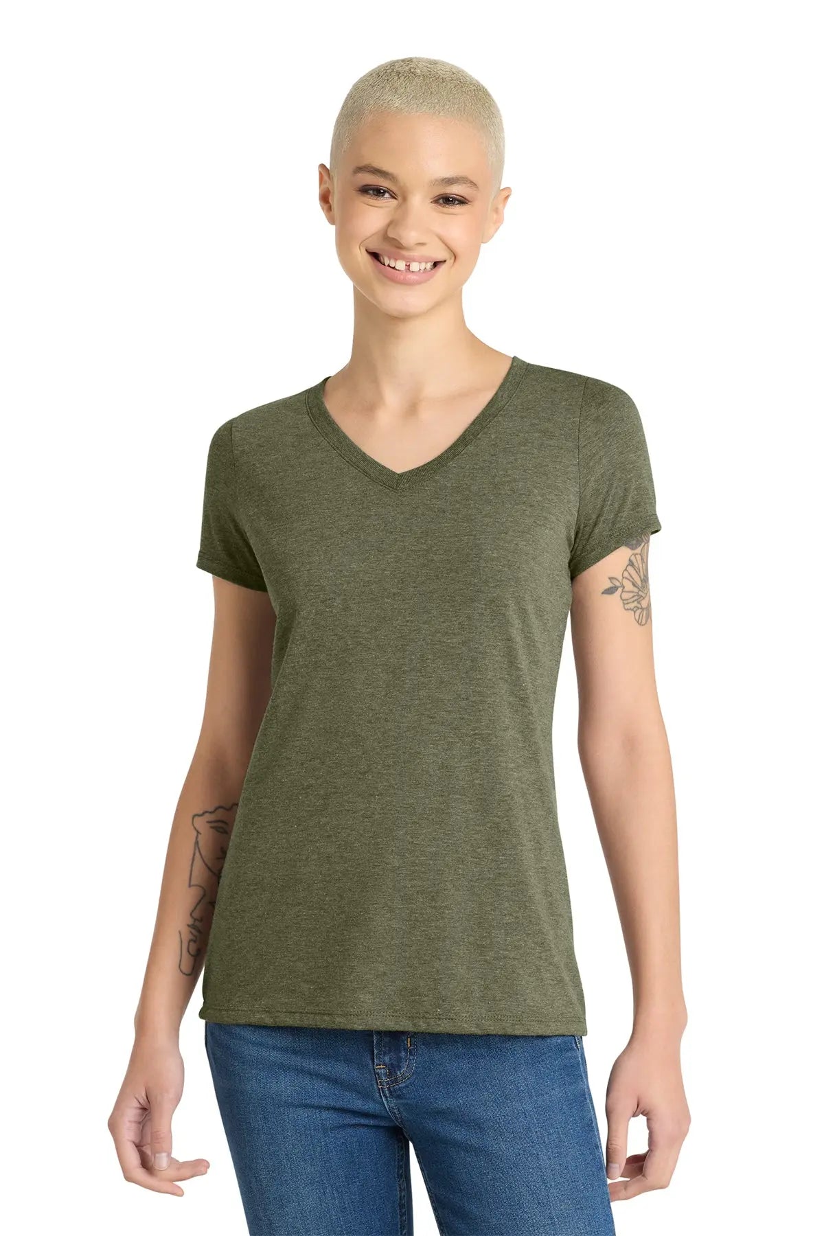 District® Women’s Perfect Tri® V-Neck Tee #DM1350L