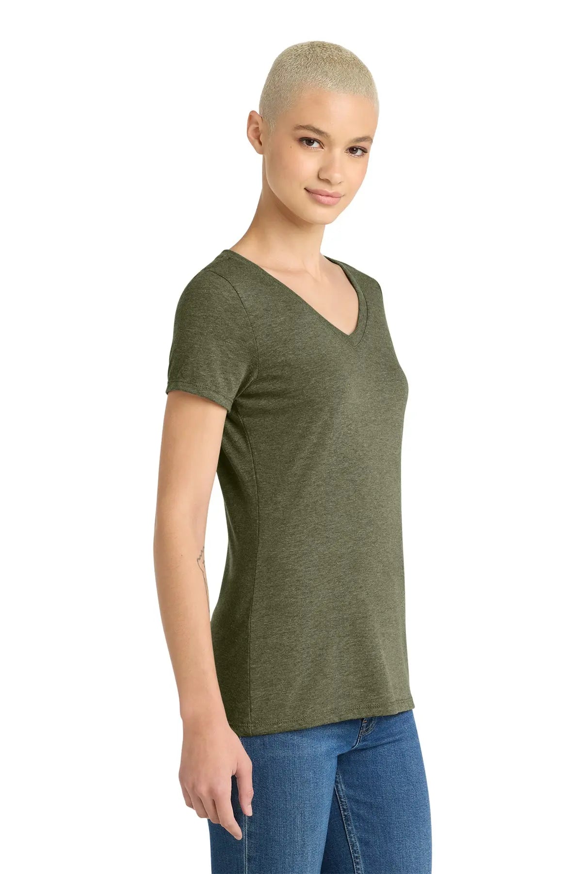 District® Women’s Perfect Tri® V-Neck Tee #DM1350L