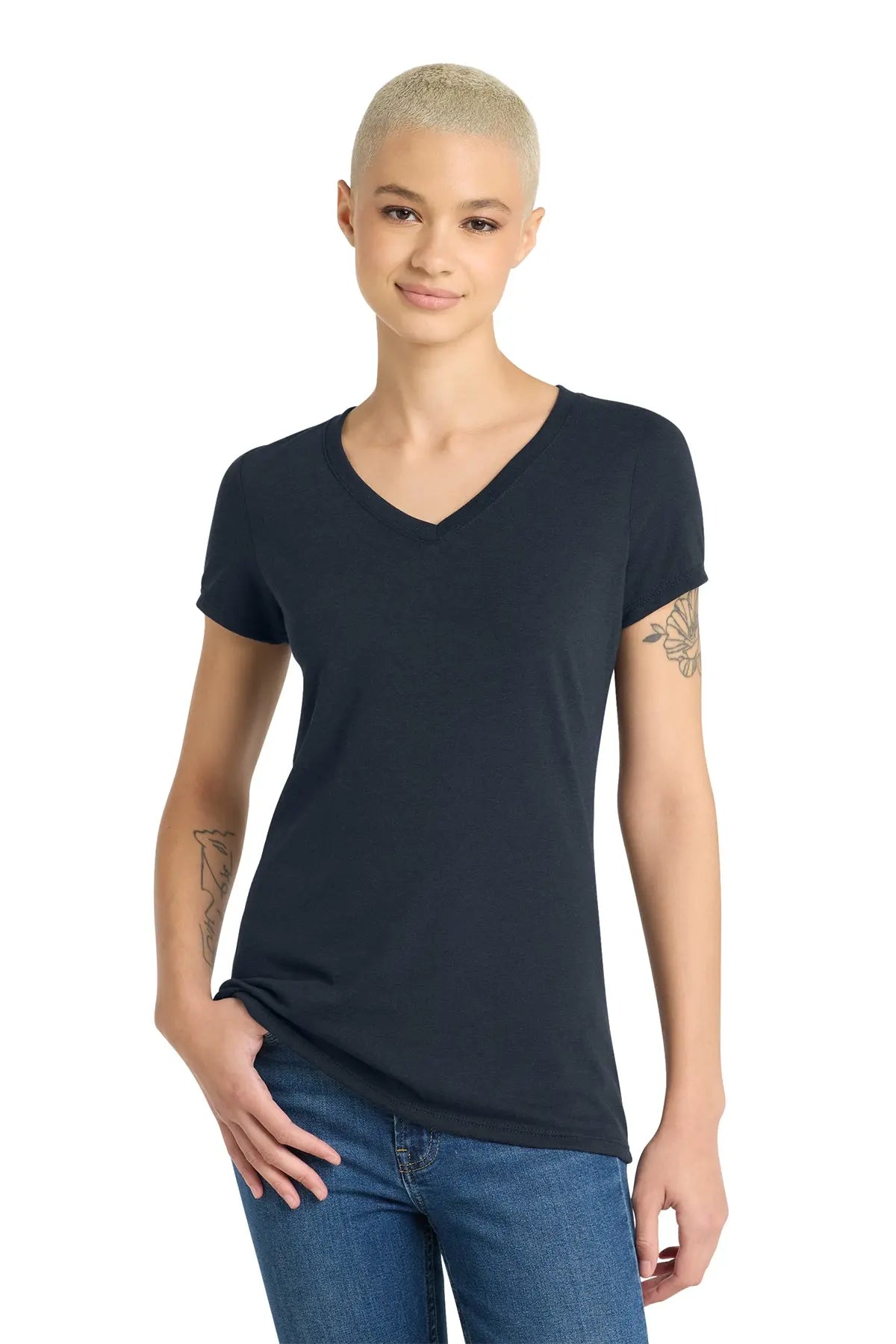 District® Women’s Perfect Tri® V-Neck Tee #DM1350L
