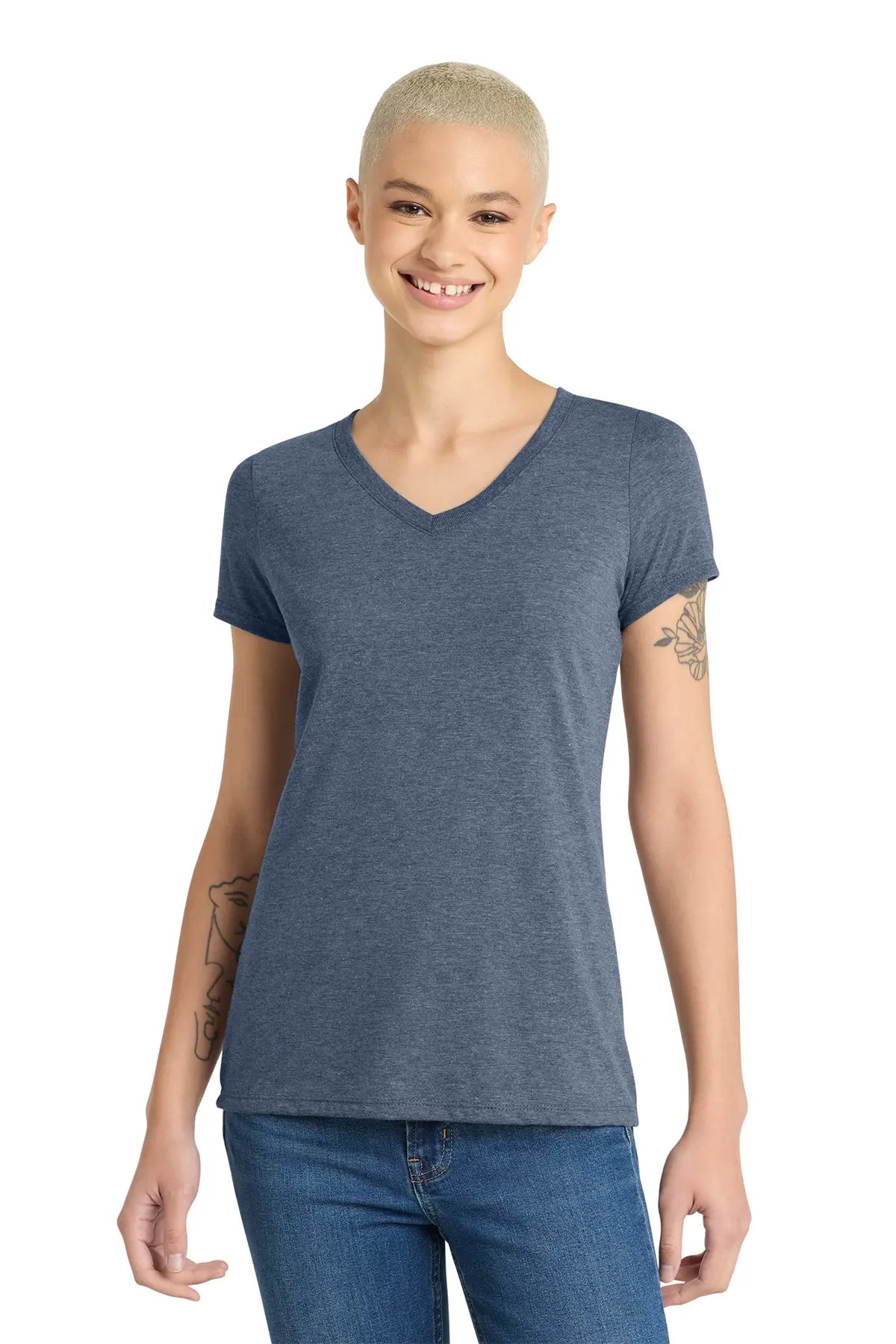 District® Women’s Perfect Tri® V-Neck Tee #DM1350L