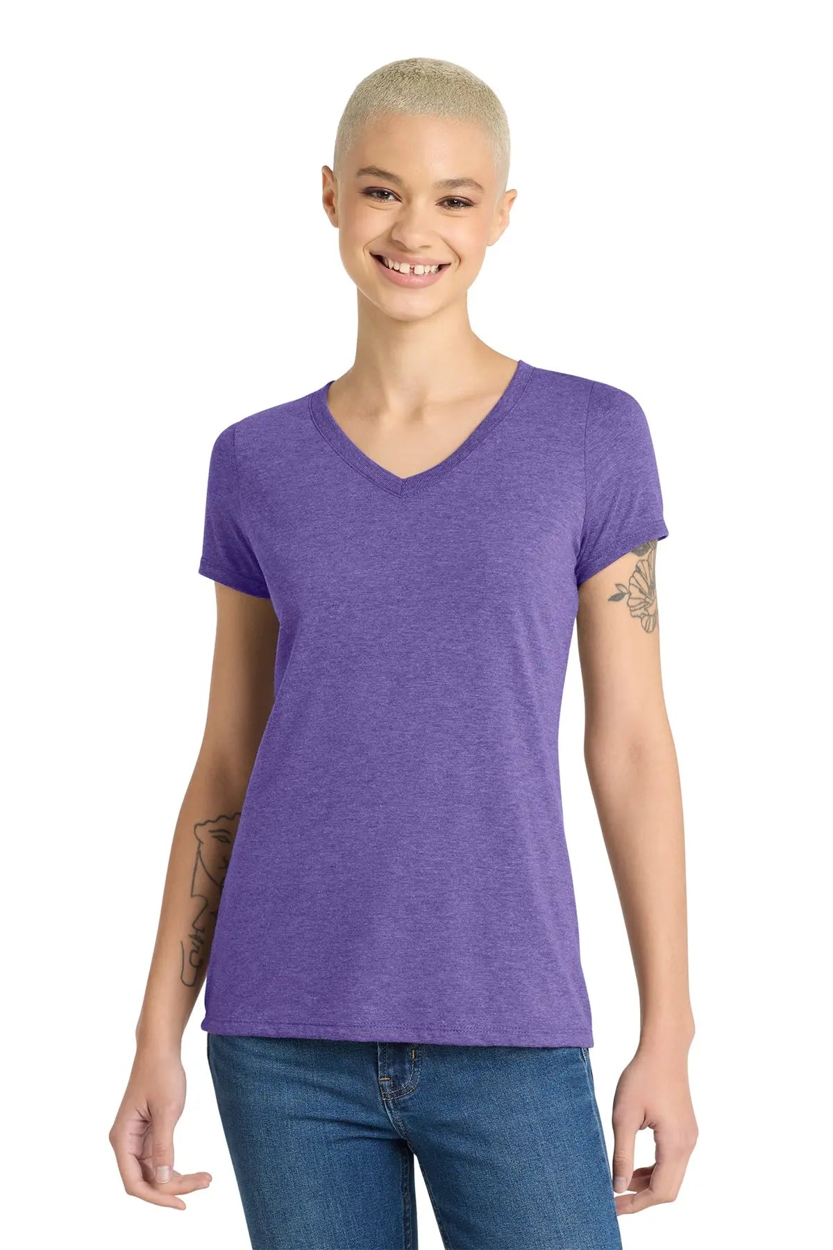 District® Women’s Perfect Tri® V-Neck Tee #DM1350L