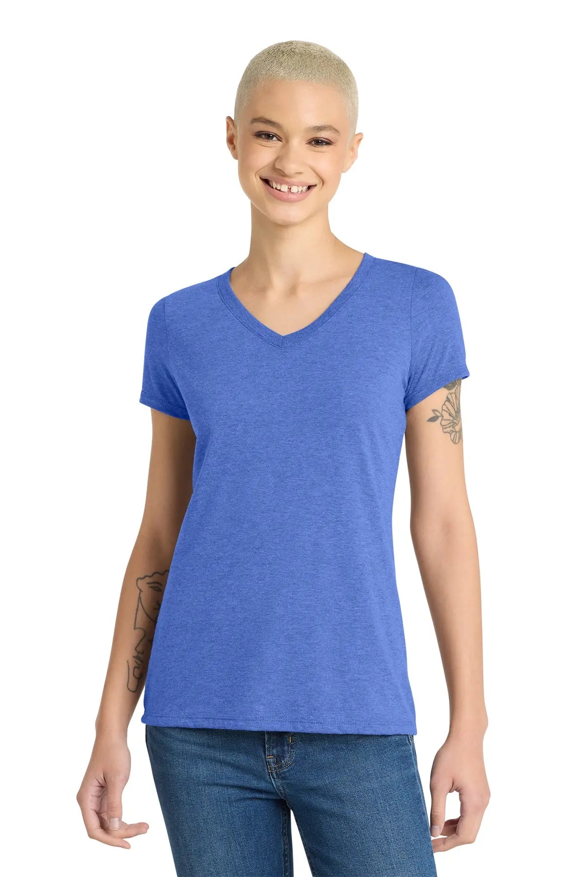 District® Women’s Perfect Tri® V-Neck Tee #DM1350L
