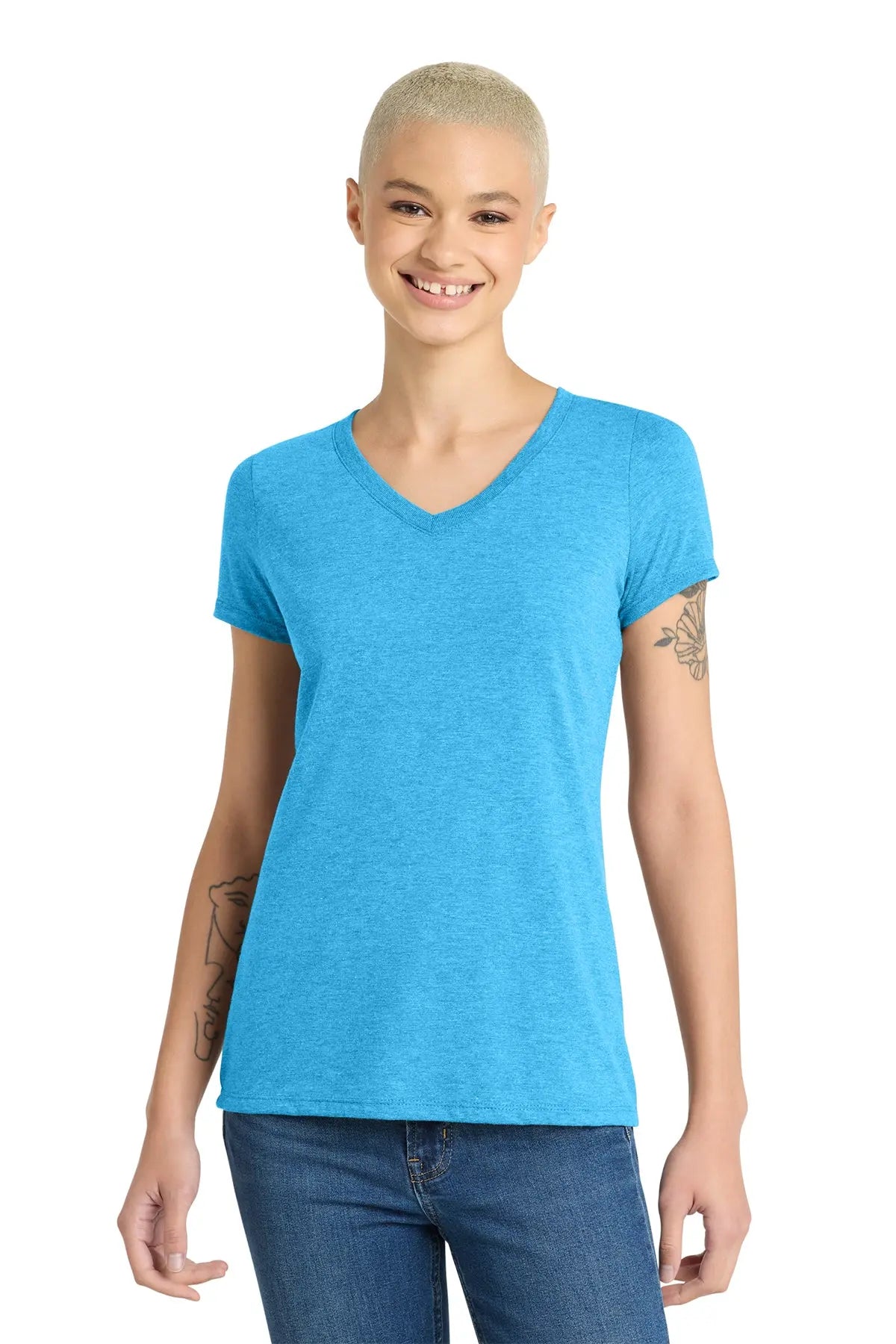 District® Women’s Perfect Tri® V-Neck Tee #DM1350L