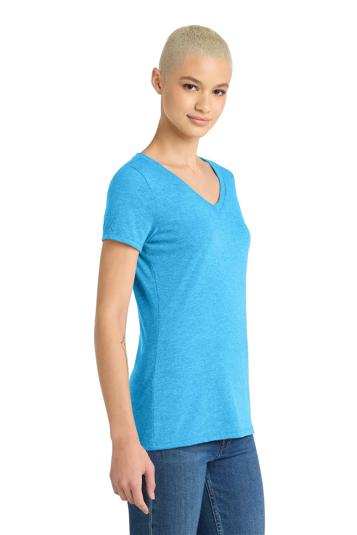 District® Women’s Perfect Tri® V-Neck Tee #DM1350L