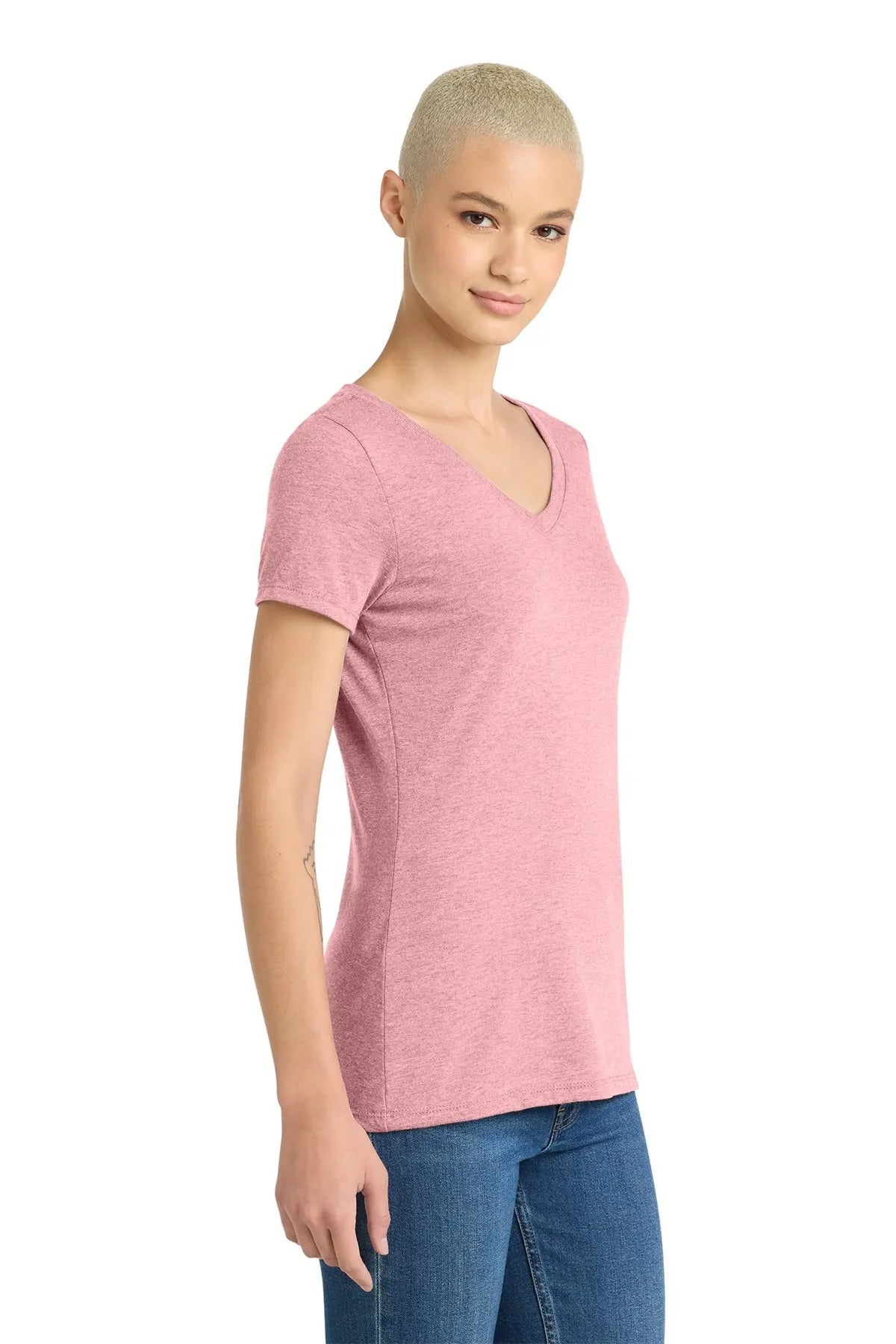 District® Women’s Perfect Tri® V-Neck Tee #DM1350L