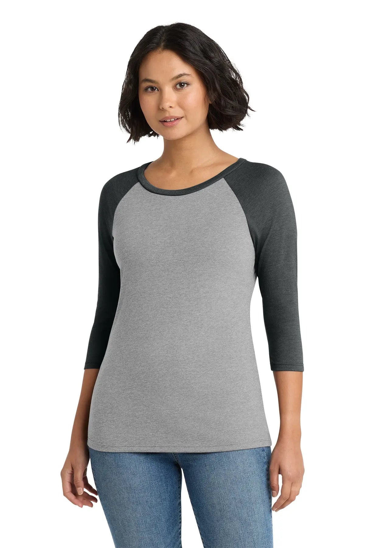 District® Women’s Perfect Tri® 3/4-Sleeve Raglan #DM136L