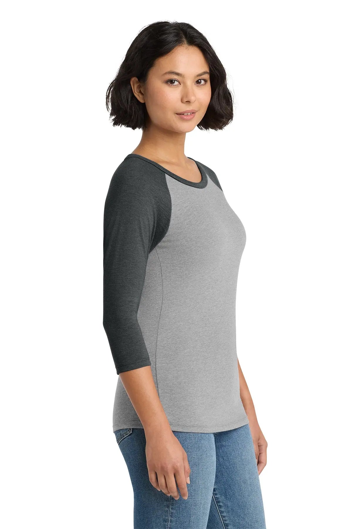 District® Women’s Perfect Tri® 3/4-Sleeve Raglan #DM136L