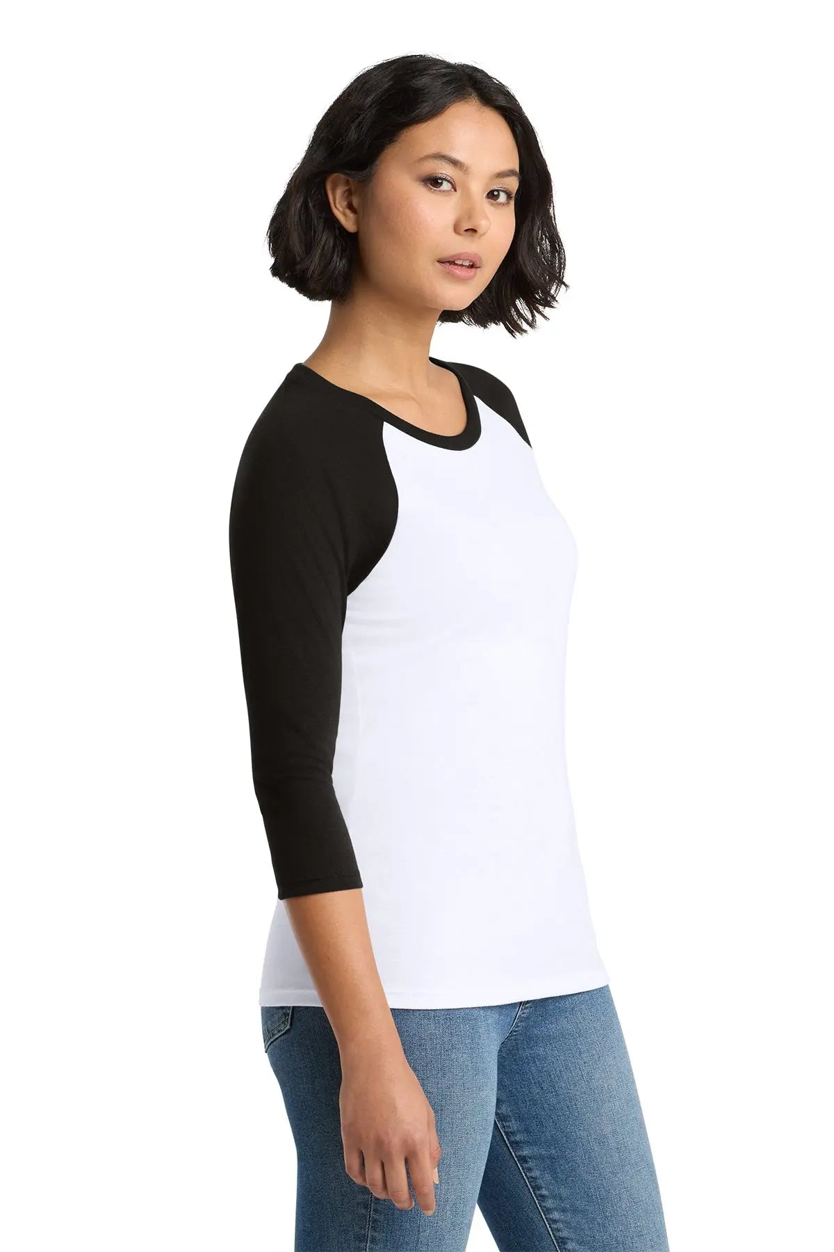District® Women’s Perfect Tri® 3/4-Sleeve Raglan #DM136L