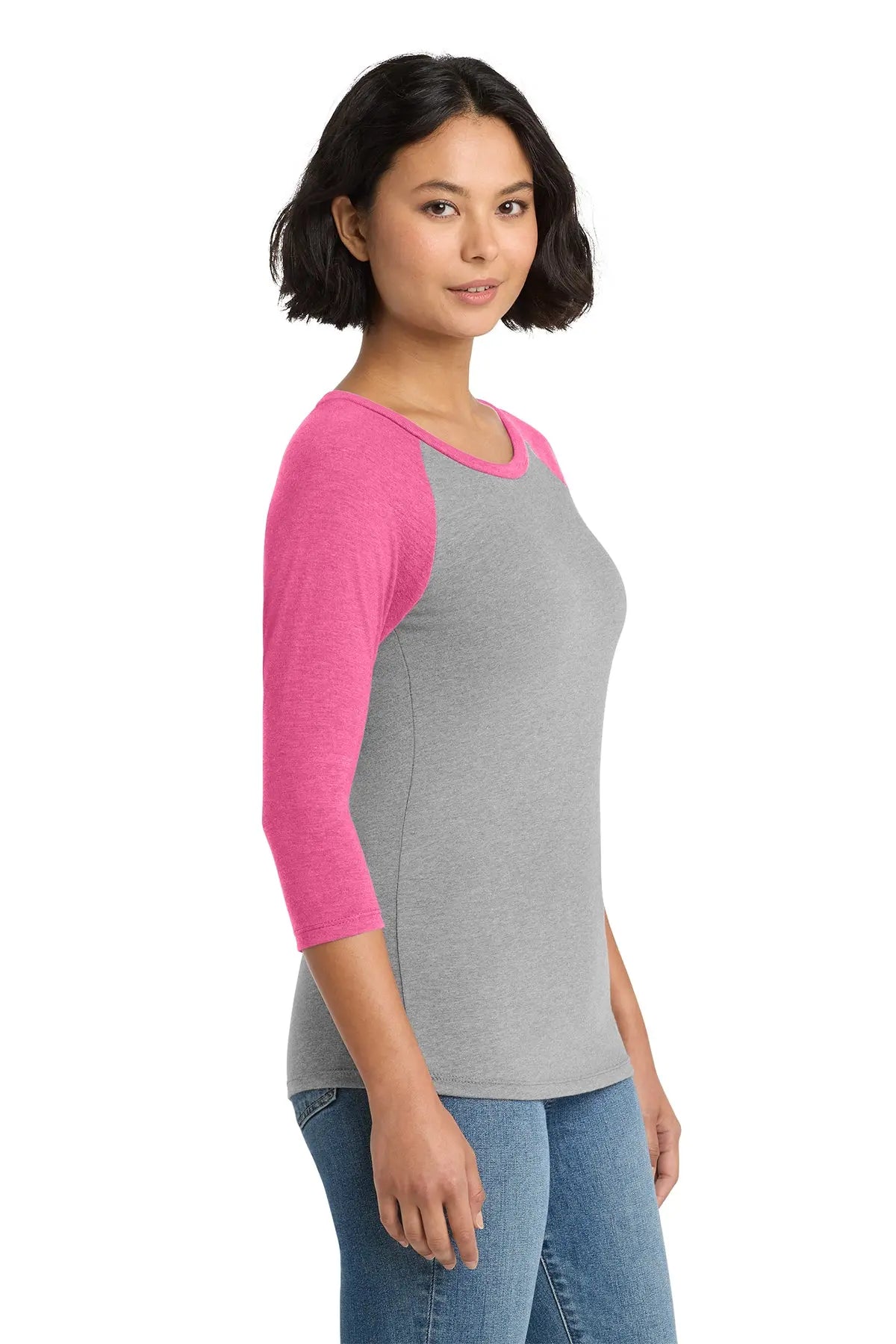 District® Women’s Perfect Tri® 3/4-Sleeve Raglan #DM136L