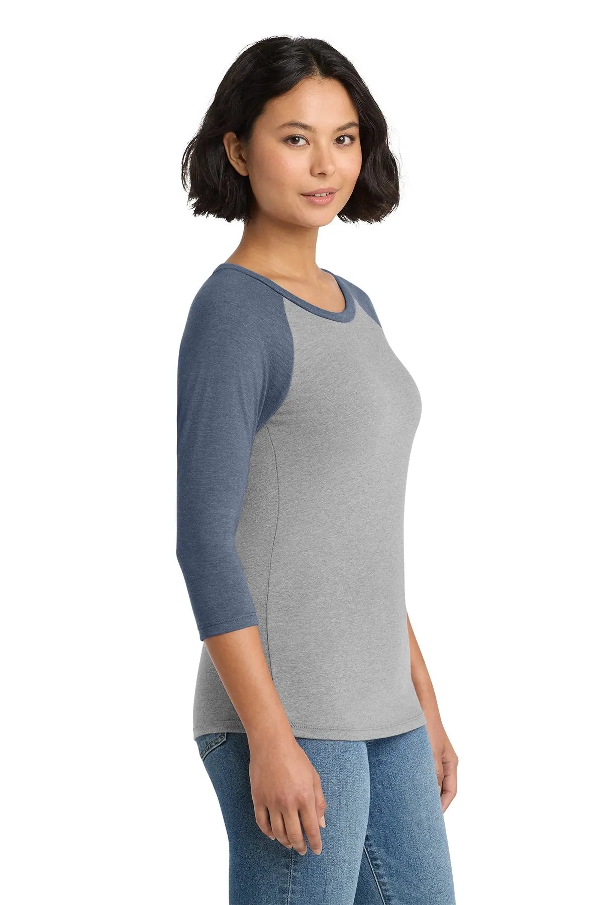 District® Women’s Perfect Tri® 3/4-Sleeve Raglan #DM136L