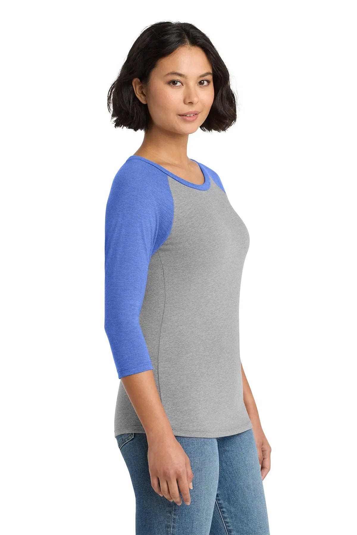 District® Women’s Perfect Tri® 3/4-Sleeve Raglan #DM136L