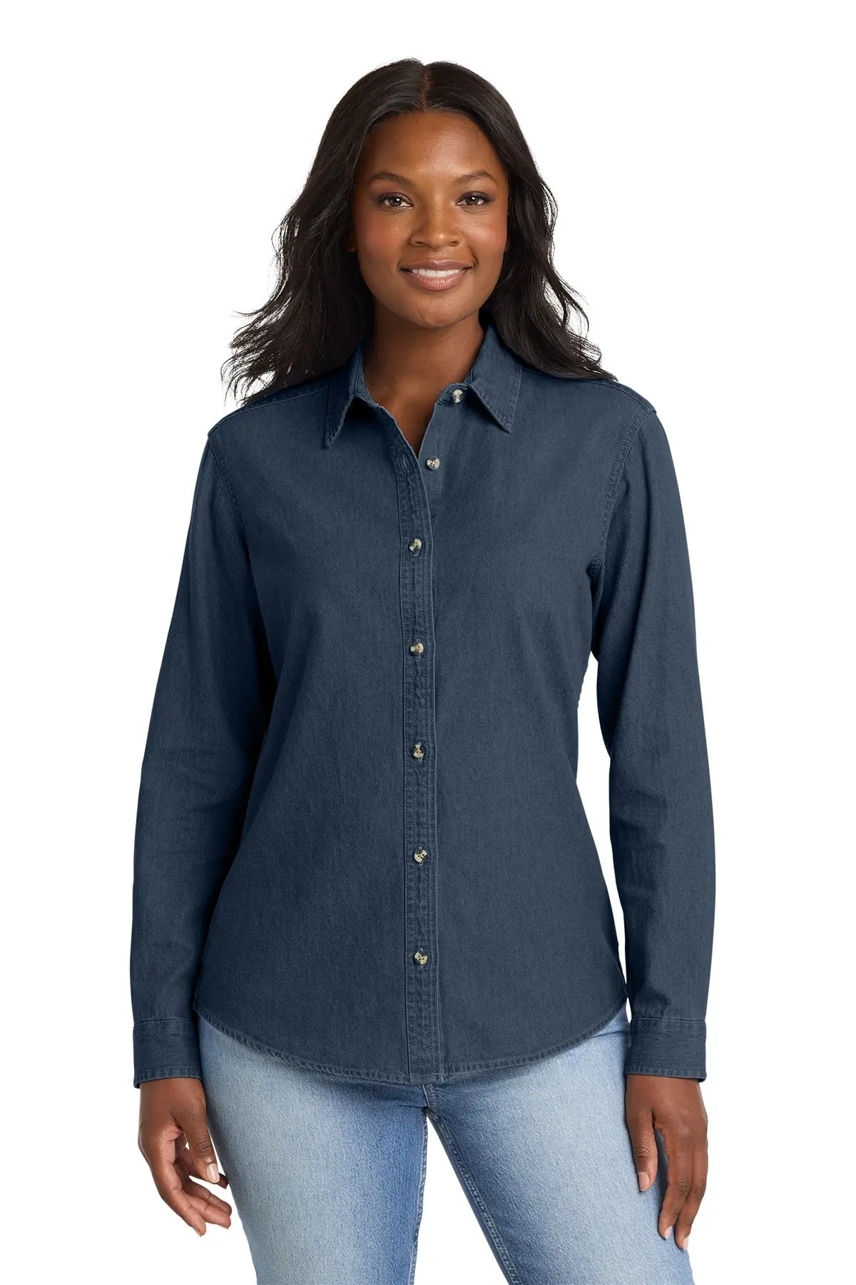 Port & Co™ Women's Long Sleeve Value Denim Shirt #LSP10