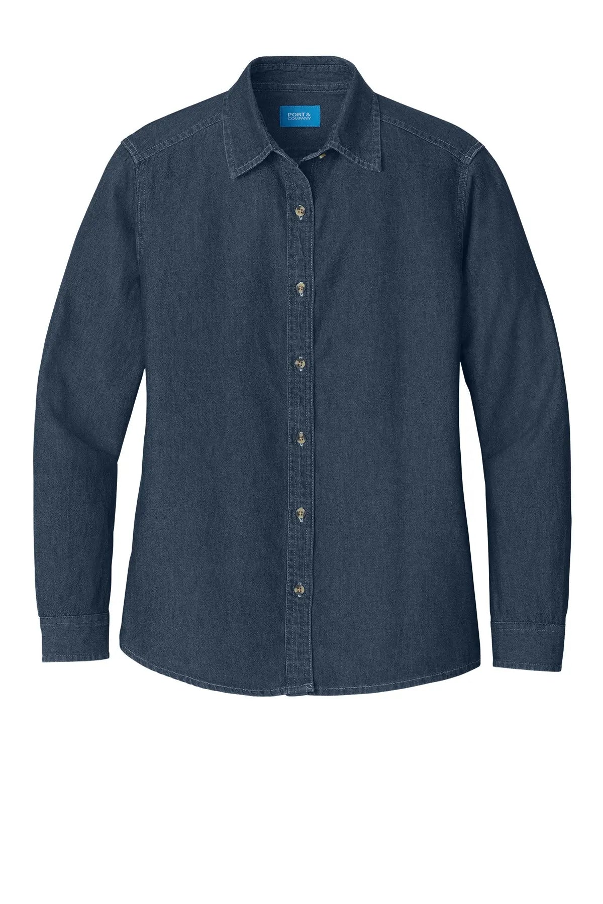 Port & Co™ Women's Long Sleeve Value Denim Shirt #LSP10