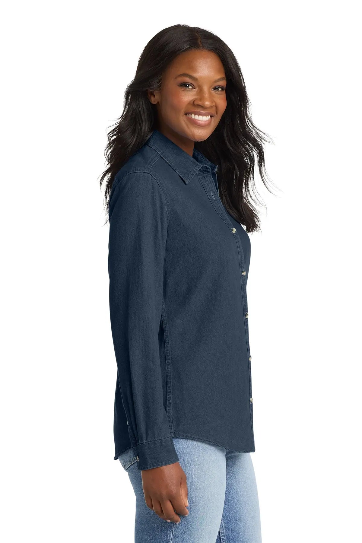 Port & Co™ Women's Long Sleeve Value Denim Shirt #LSP10