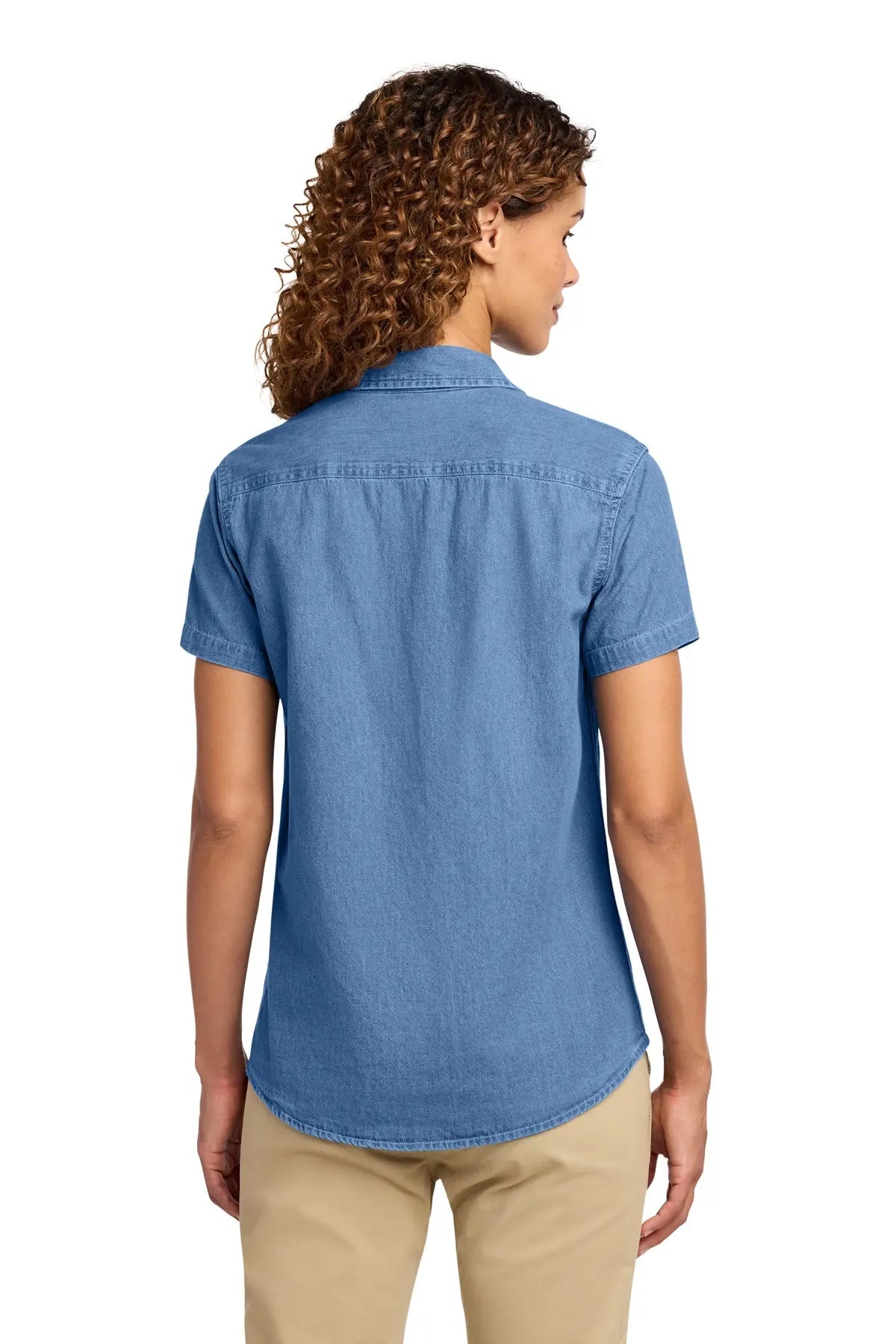 Port & Co™ Women's Short Sleeve Value Denim Shirt #LSP11