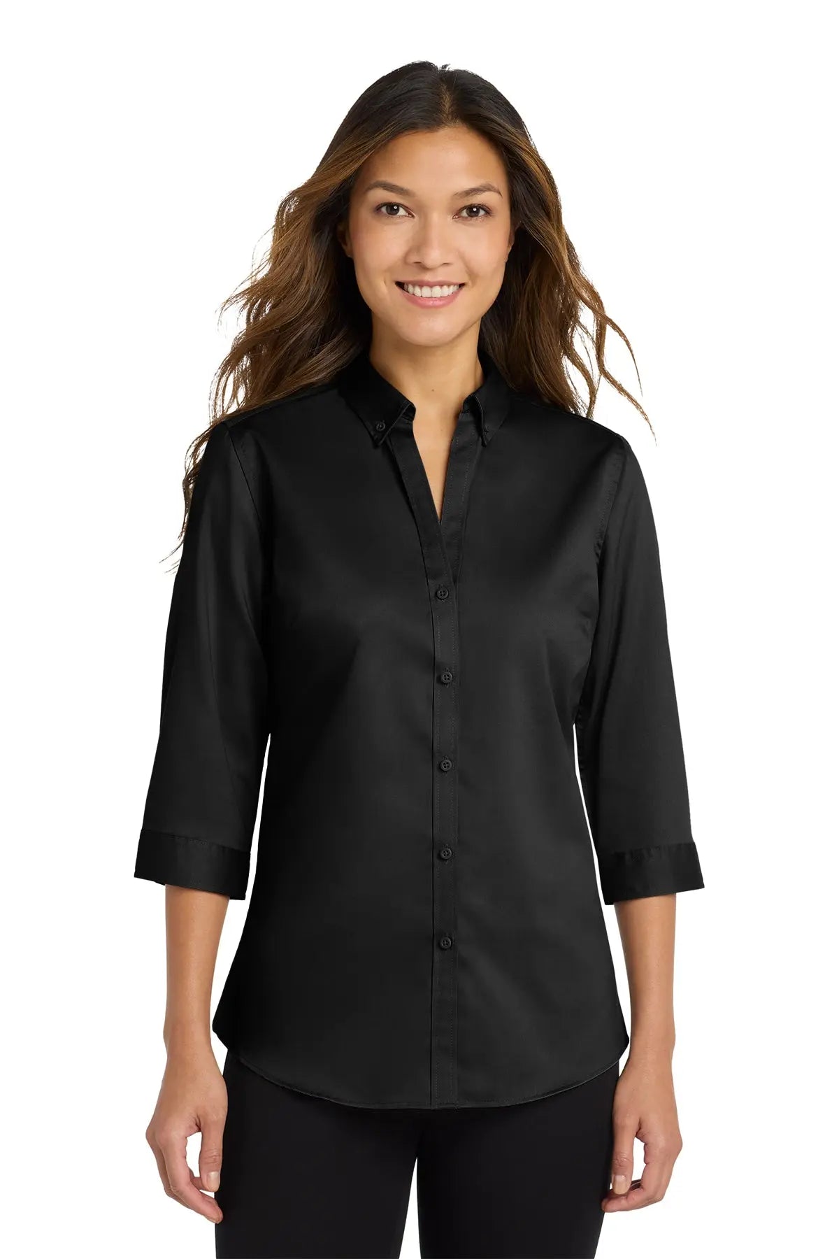 Port Authority® Women's 3/4-Sleeve SuperPro™ Twill Shirt #L665