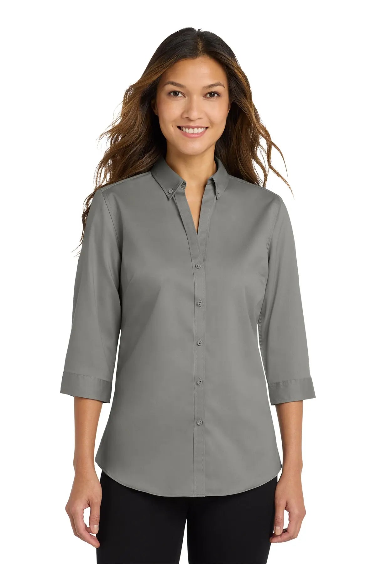 Port Authority® Women's 3/4-Sleeve SuperPro™ Twill Shirt #L665
