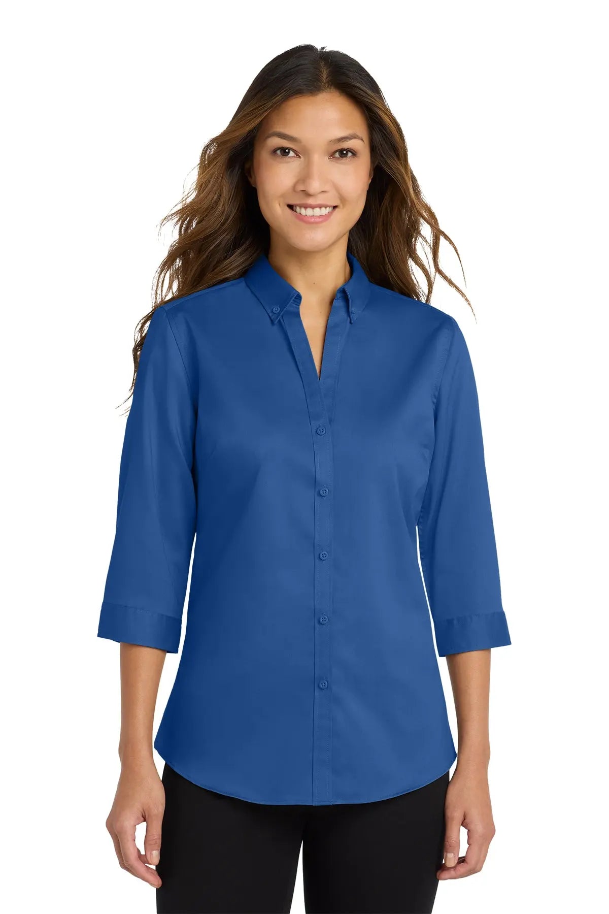 Port Authority® Women's 3/4-Sleeve SuperPro™ Twill Shirt #L665
