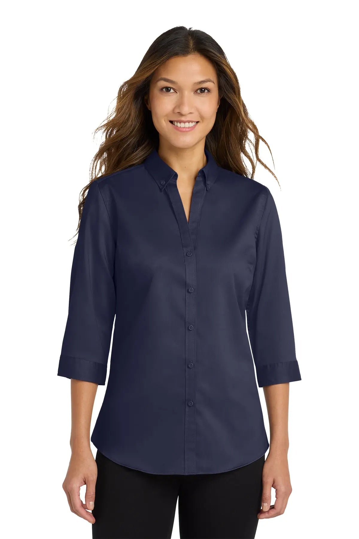 Port Authority® Women's 3/4-Sleeve SuperPro™ Twill Shirt #L665