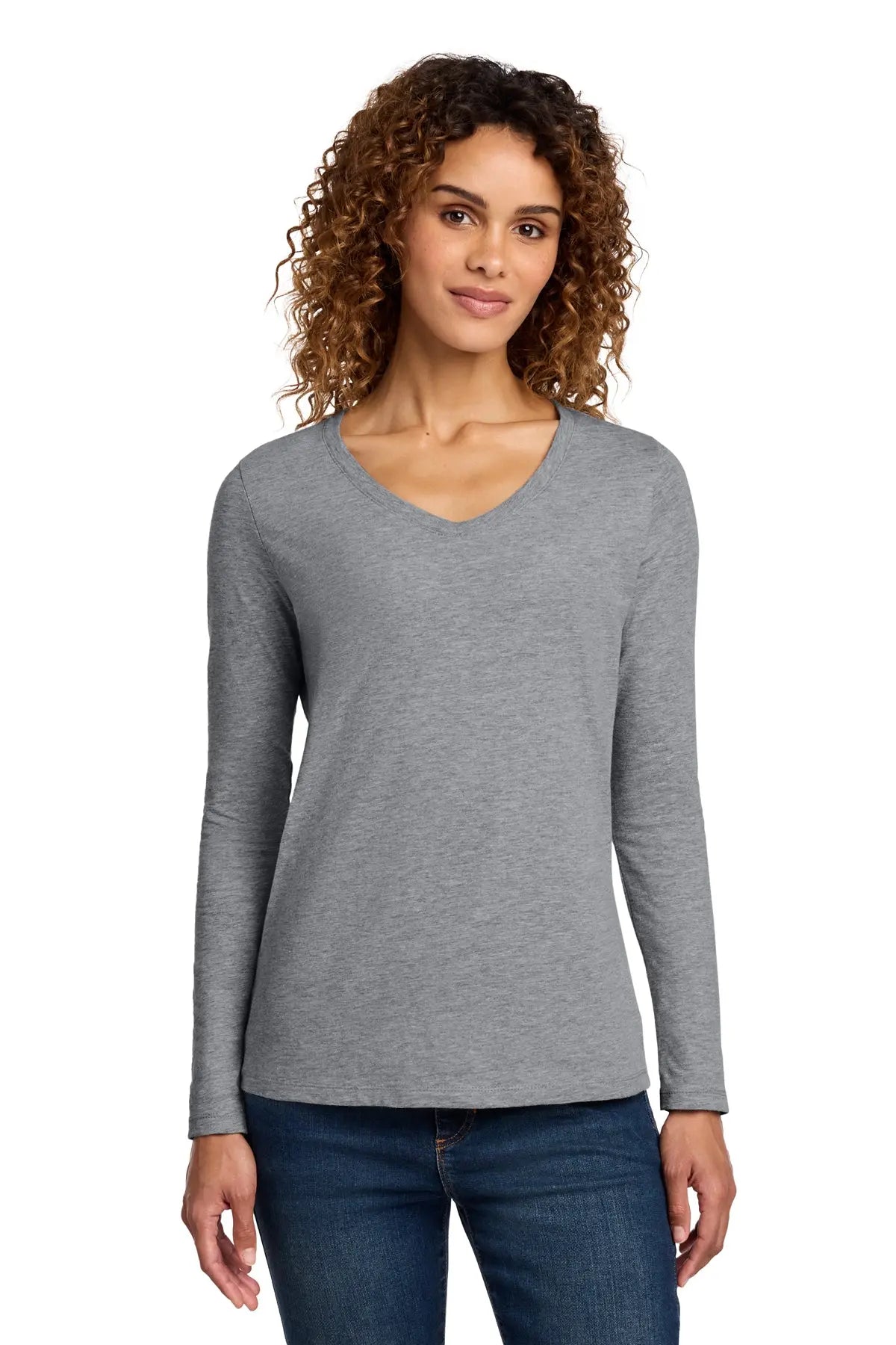 Port & Co™ Women's Long Sleeve Fan Favorite™ V-Neck Tee #LPC450VLS