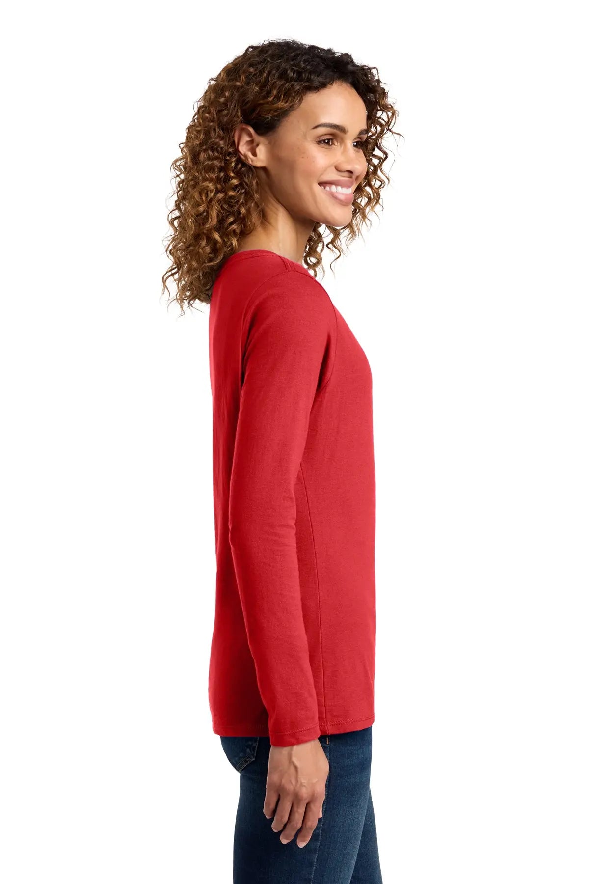 Port & Co™ Women's Long Sleeve Fan Favorite™ V-Neck Tee #LPC450VLS
