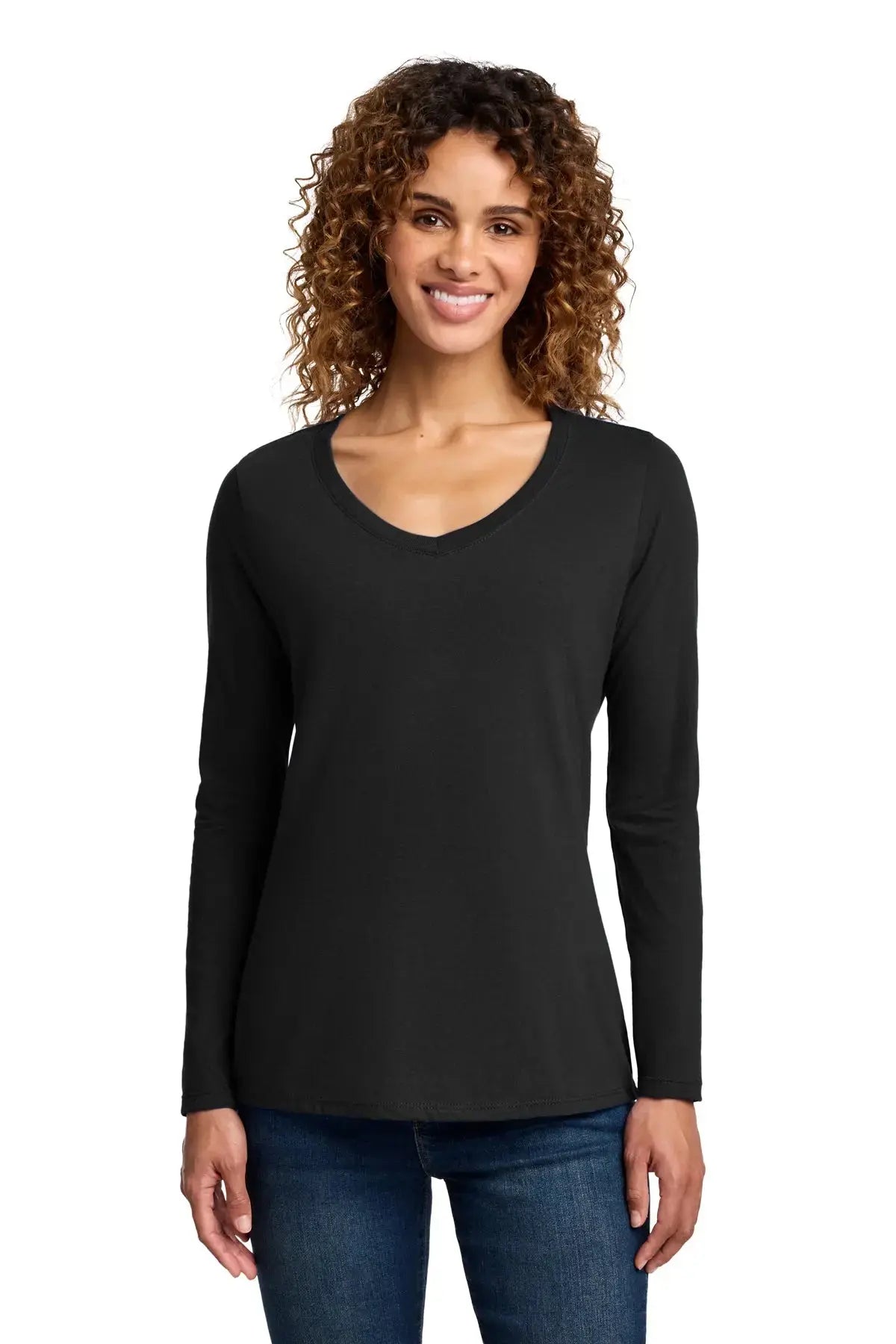 Port & Co™ Women's Long Sleeve Fan Favorite™ V-Neck Tee #LPC450VLS Game Over Merch