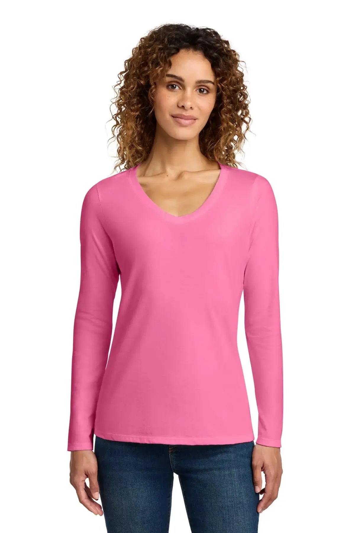 Port & Co™ Women's Long Sleeve Fan Favorite™ V-Neck Tee #LPC450VLS Game Over Merch