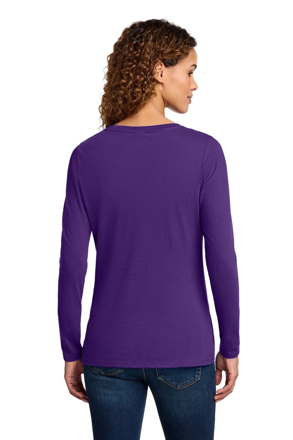 Port & Co™ Women's Long Sleeve Fan Favorite™ V-Neck Tee #LPC450VLS