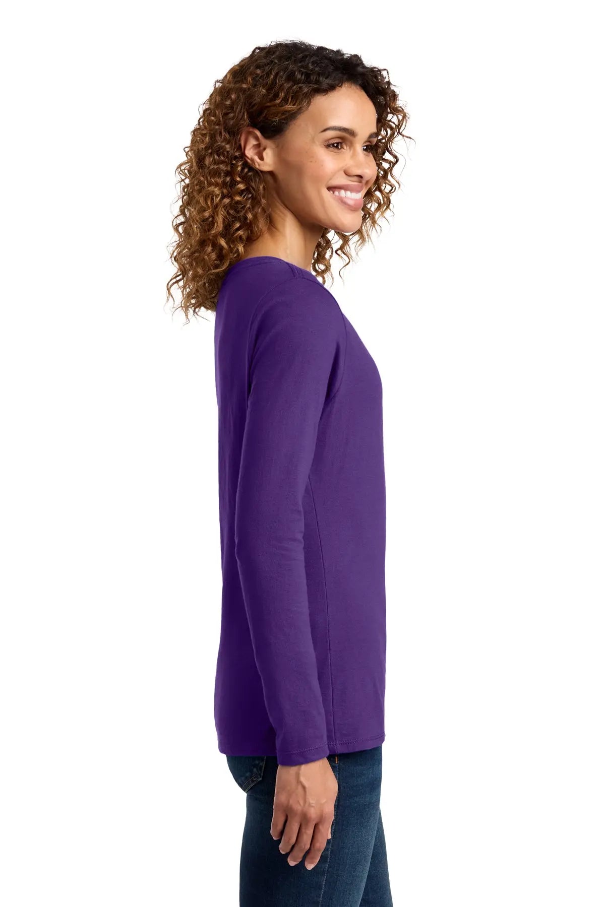 Port & Co™ Women's Long Sleeve Fan Favorite™ V-Neck Tee #LPC450VLS