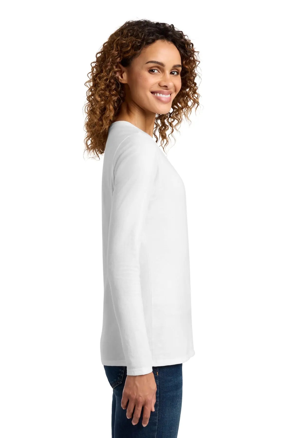 Port & Co™ Women's Long Sleeve Fan Favorite™ V-Neck Tee #LPC450VLS