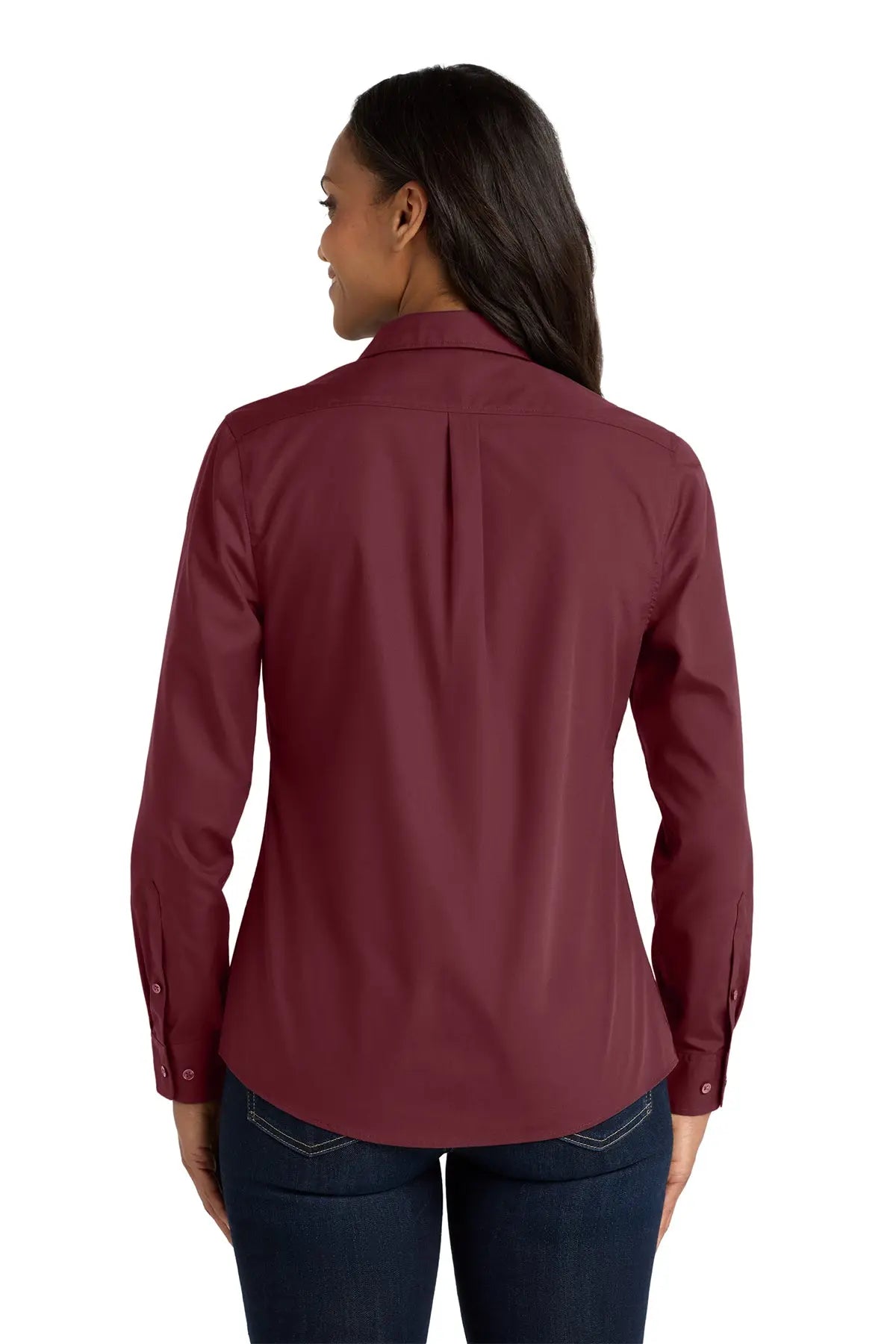 Port Authority® Women's Long Sleeve Carefree Poplin Shirt #LW100