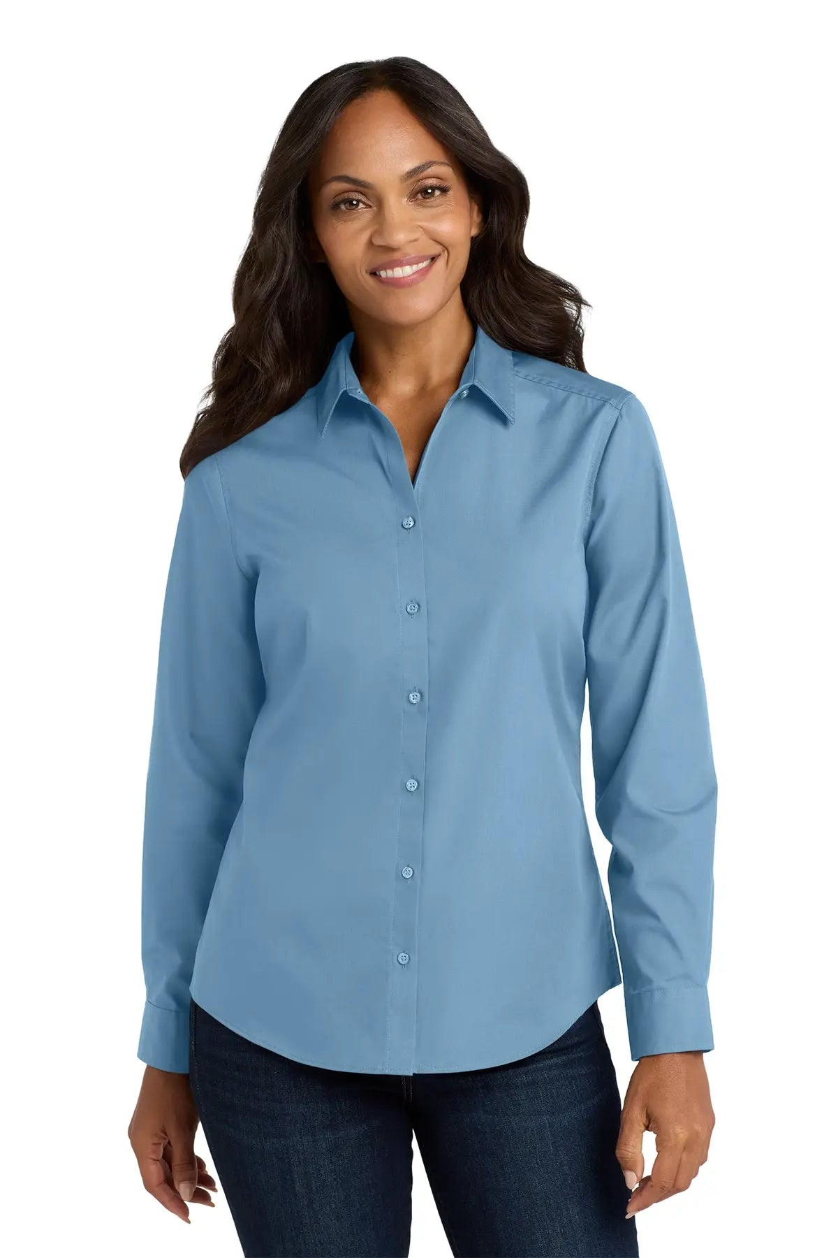 Port Authority® Women's Long Sleeve Carefree Poplin Shirt #LW100