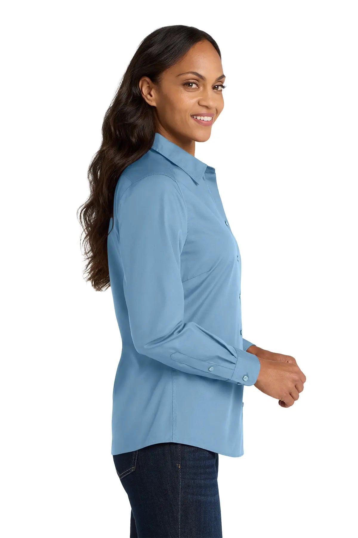Port Authority® Women's Long Sleeve Carefree Poplin Shirt #LW100