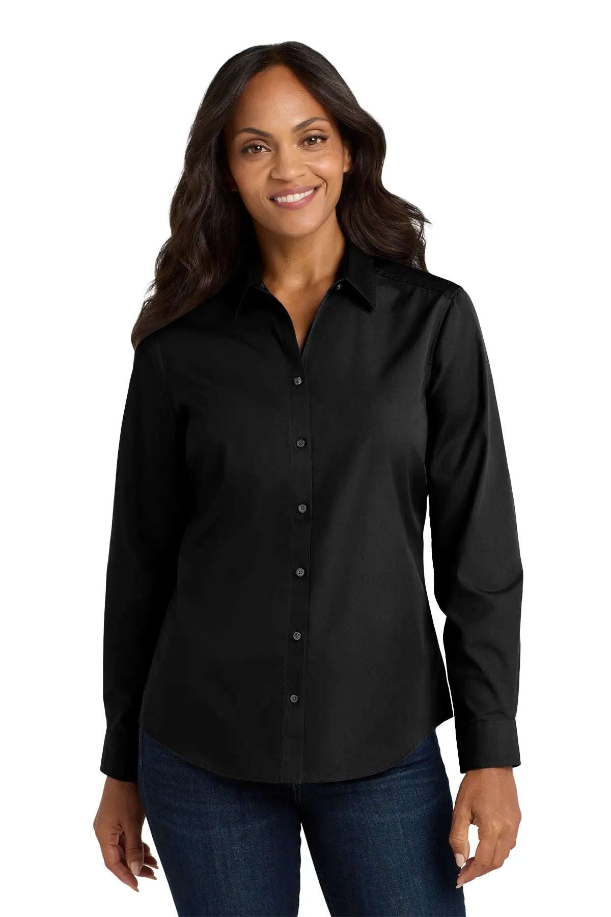 Port Authority® Women's Long Sleeve Carefree Poplin Shirt #LW100