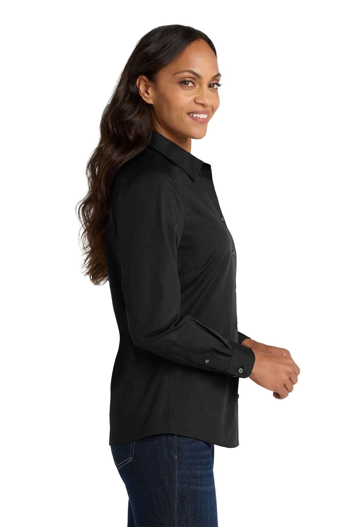 Port Authority® Women's Long Sleeve Carefree Poplin Shirt #LW100