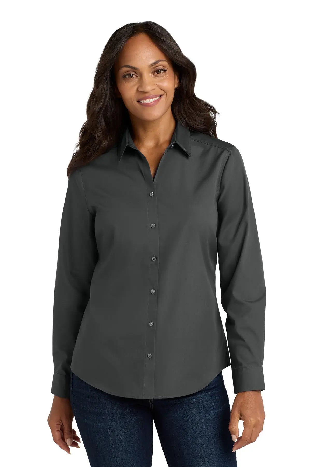 Port Authority® Women's Long Sleeve Carefree Poplin Shirt #LW100