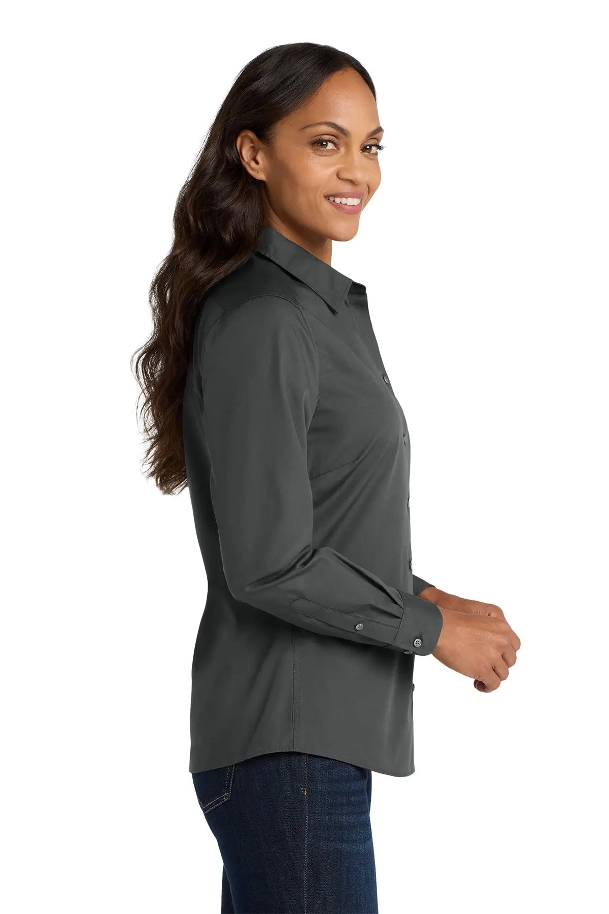 Port Authority® Women's Long Sleeve Carefree Poplin Shirt #LW100