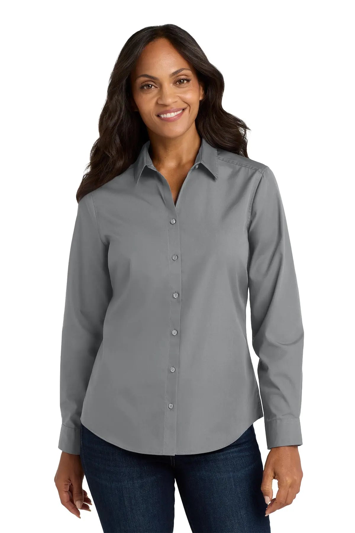 Port Authority® Women's Long Sleeve Carefree Poplin Shirt #LW100